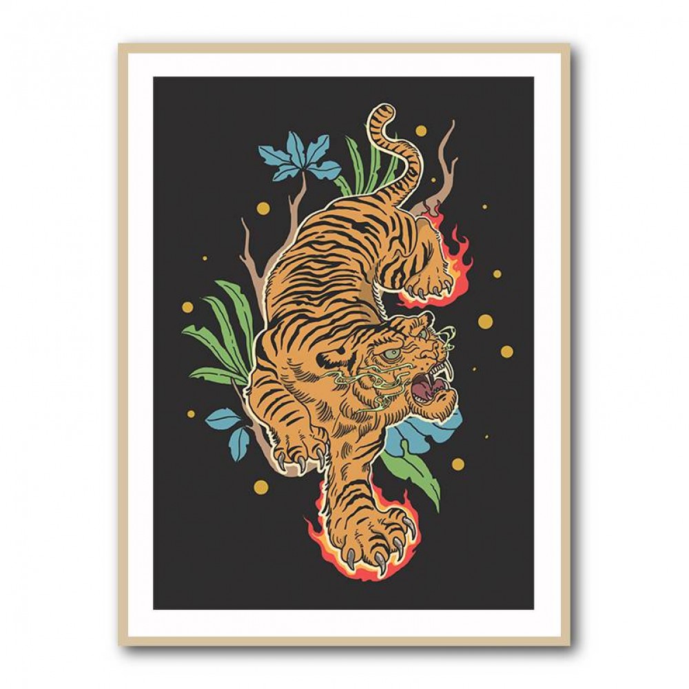 Classic Tiger Tattoo Wall Art