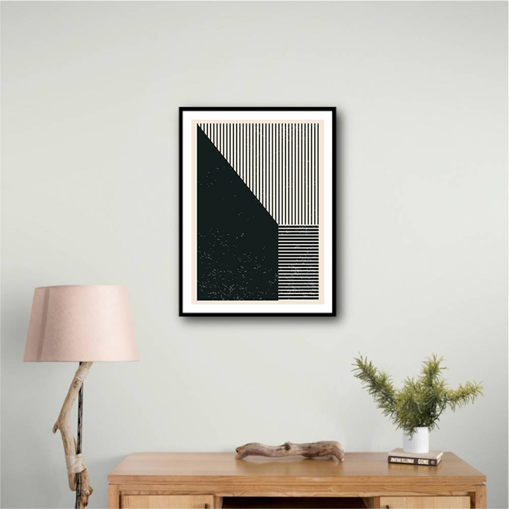 Black And White Geometric Shapes #3 Wall Art