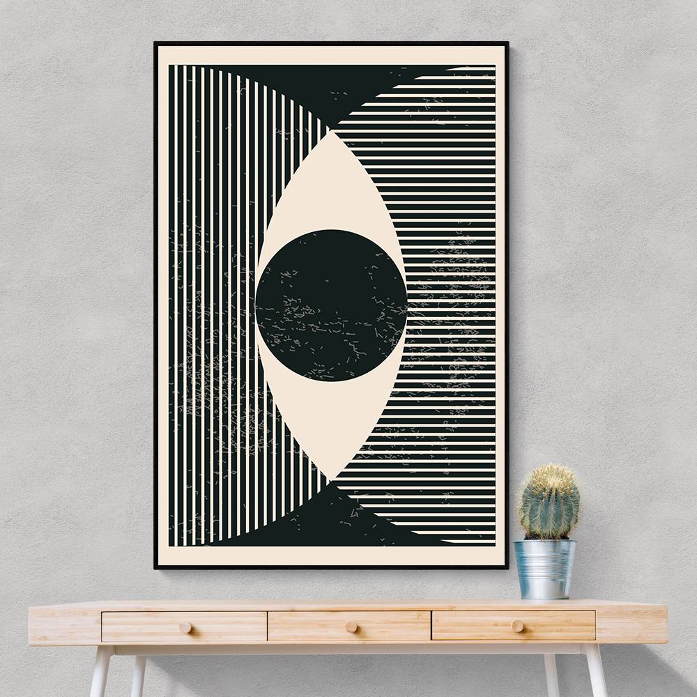 Black And White Geometric Shapes #2 Wall Art