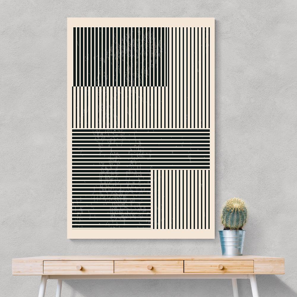 Black And White Geometric Shapes #4 Wall Art