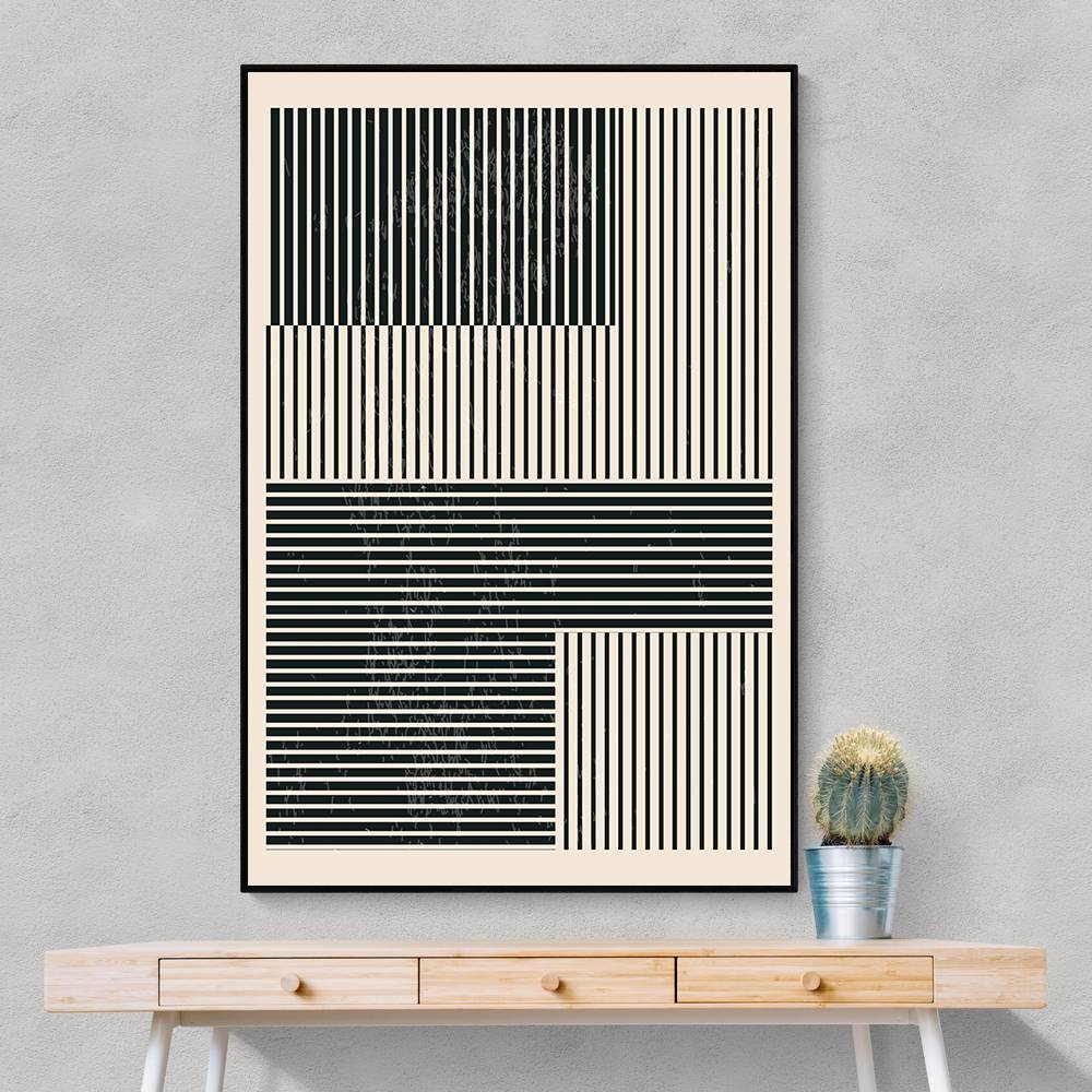 Black And White Geometric Shapes #4 Wall Art