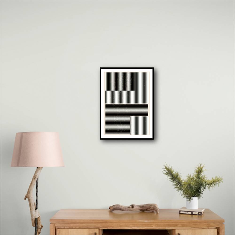 Black And White Geometric Shapes #4 Wall Art