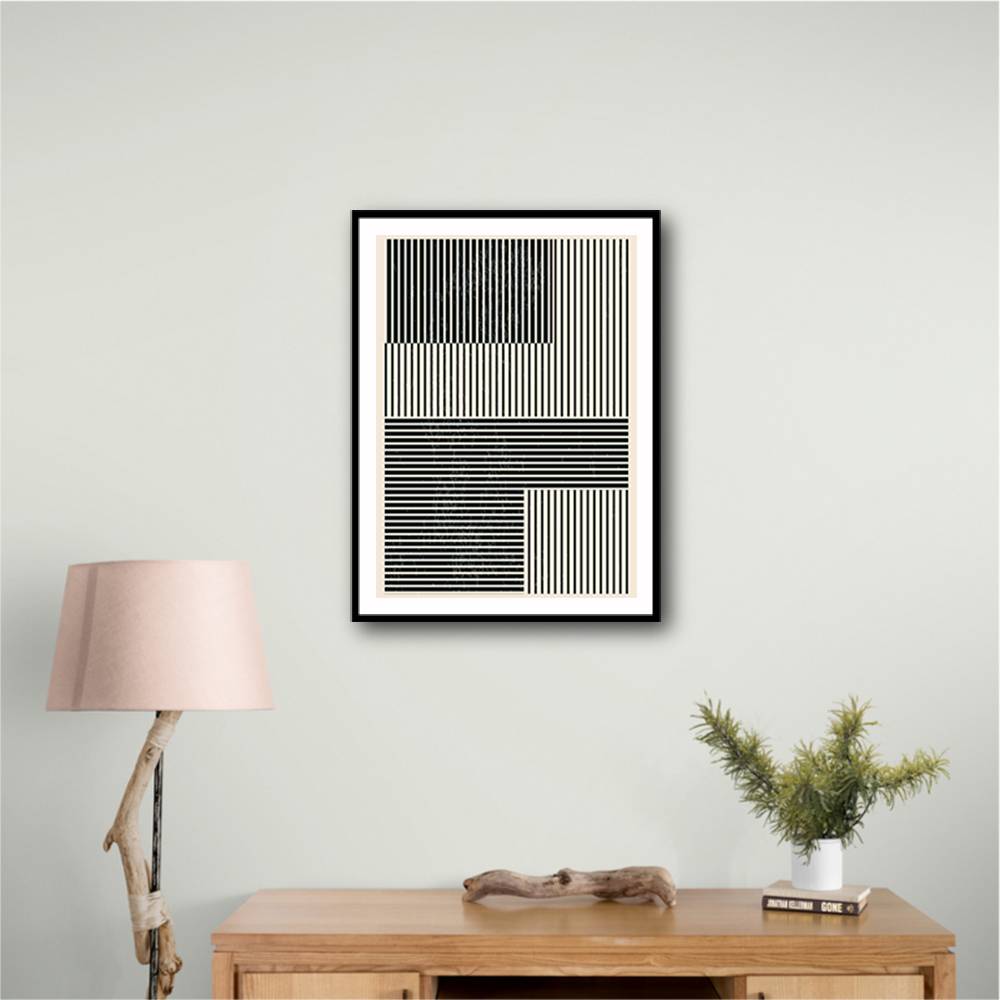 Black And White Geometric Shapes #4 Wall Art