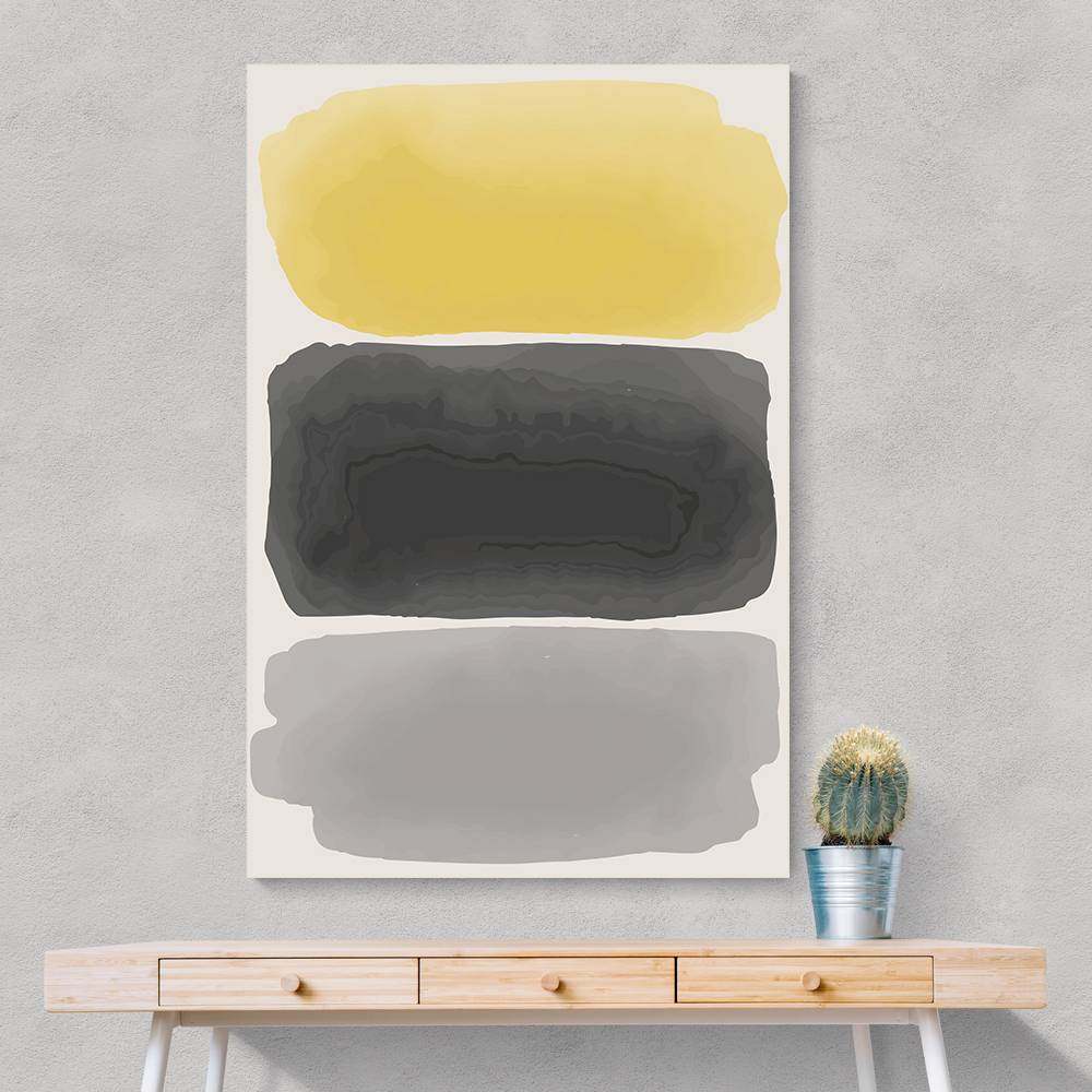 Black And Yellow Watercolor #1 Wall Art