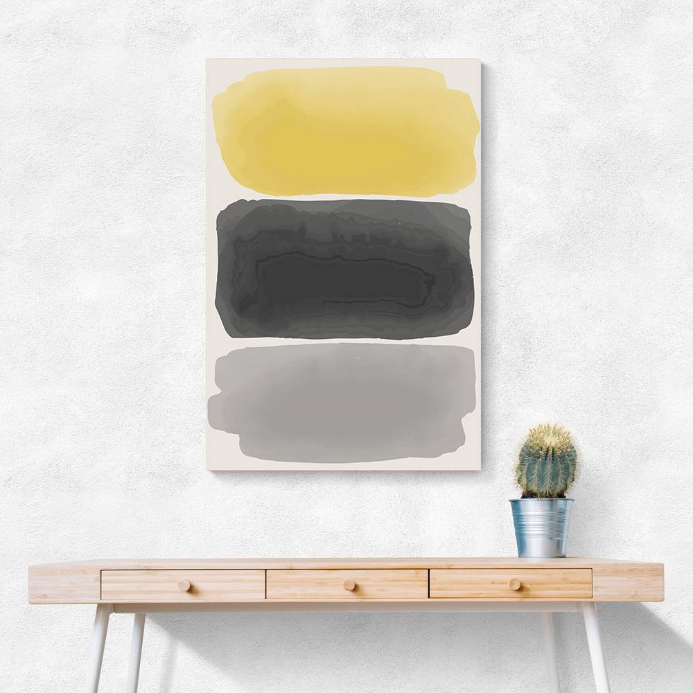 Black And Yellow Watercolor #1 Wall Art