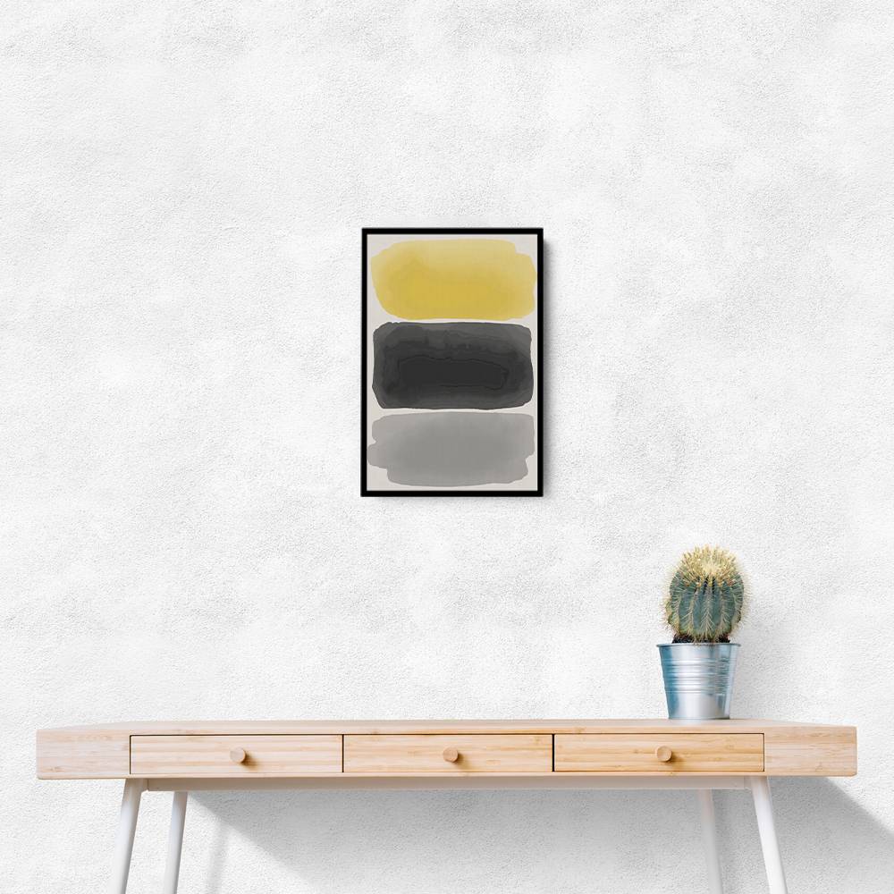 Black And Yellow Watercolor #1 Wall Art