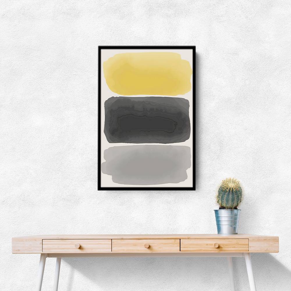 Black And Yellow Watercolor #1 Wall Art