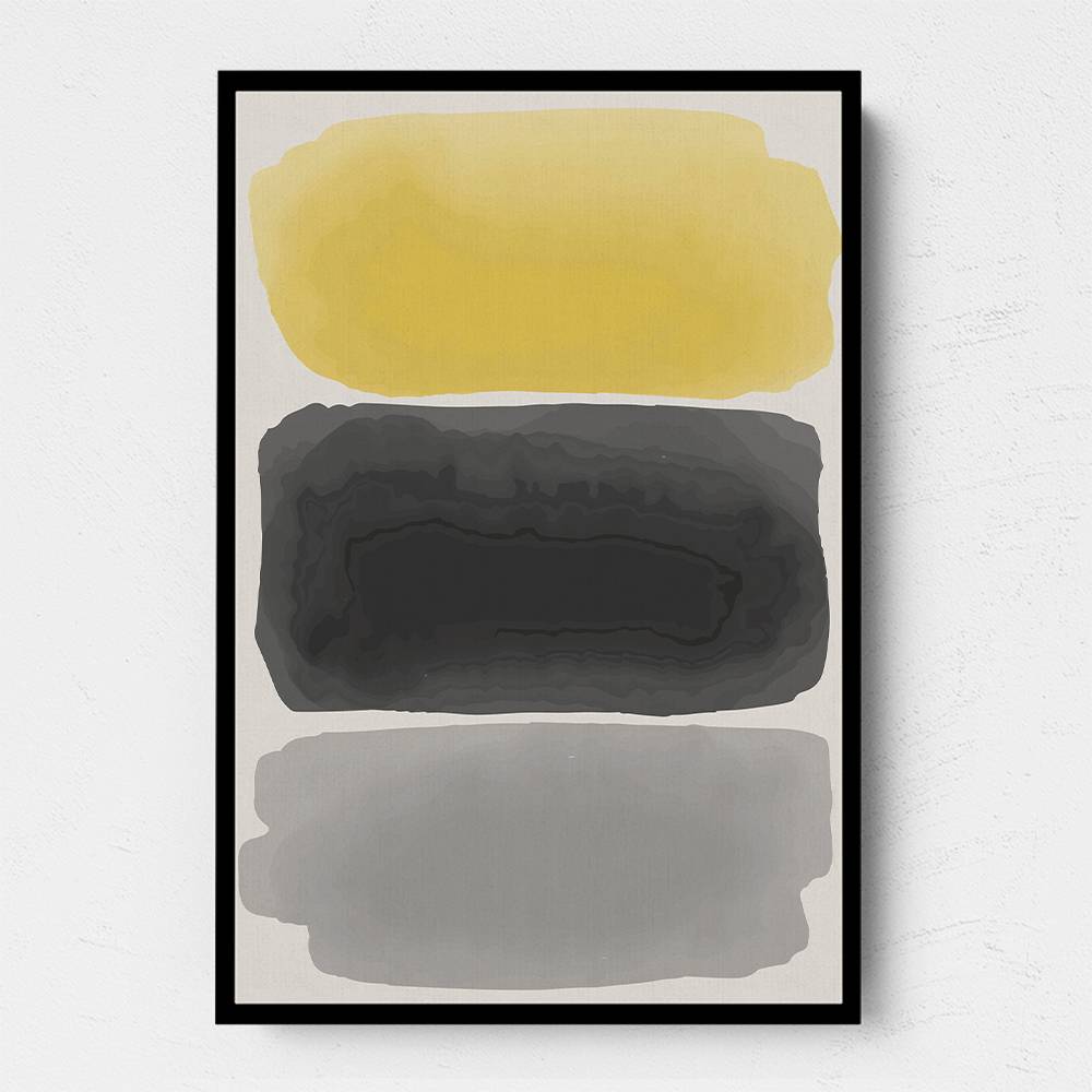 Black And Yellow Watercolor #1 Wall Art