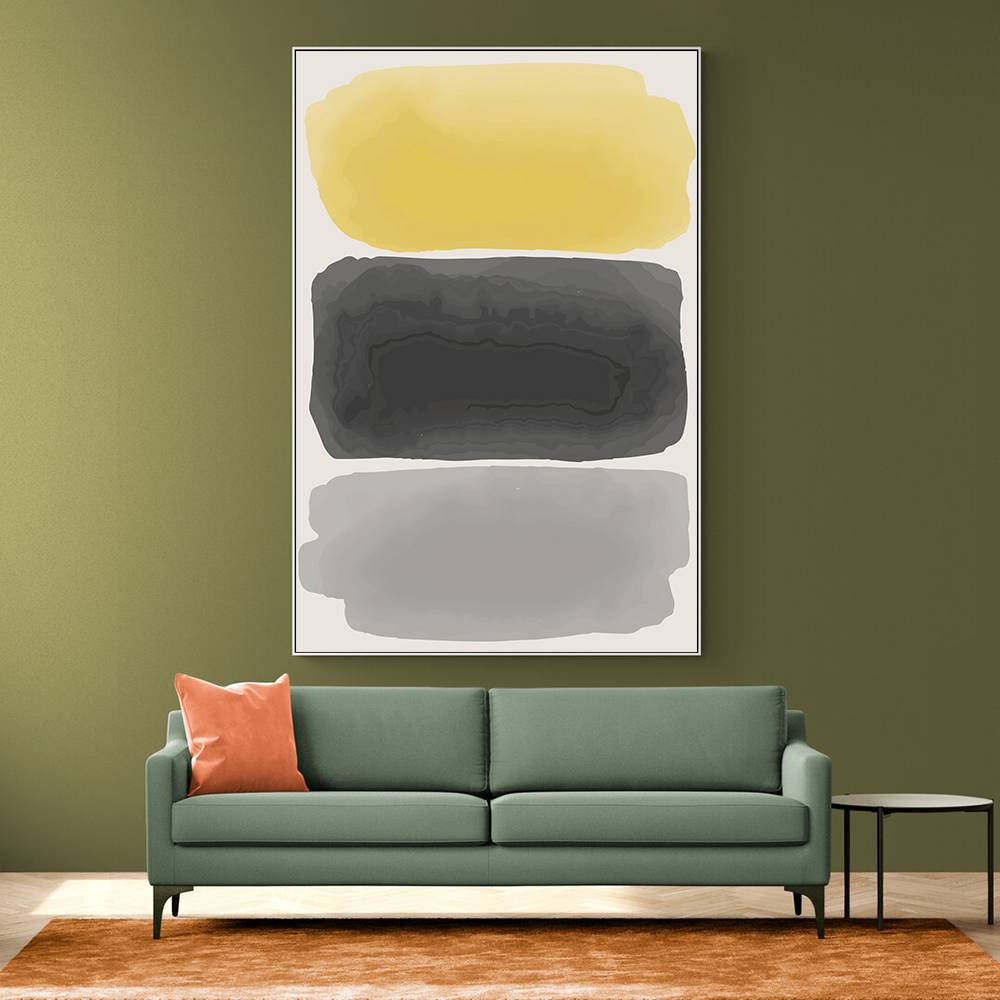 Black And Yellow Watercolor #1 Wall Art