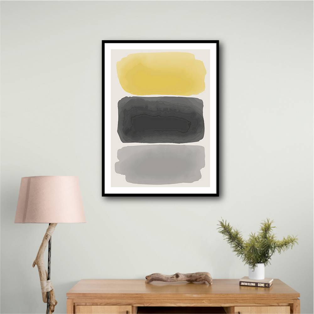 Black And Yellow Watercolor #1 Wall Art