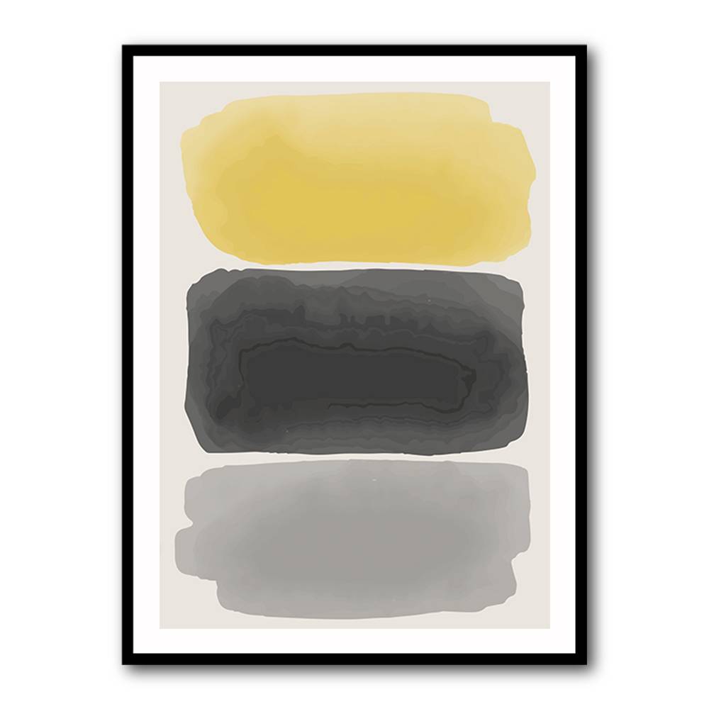 Black And Yellow Watercolor #1 Wall Art