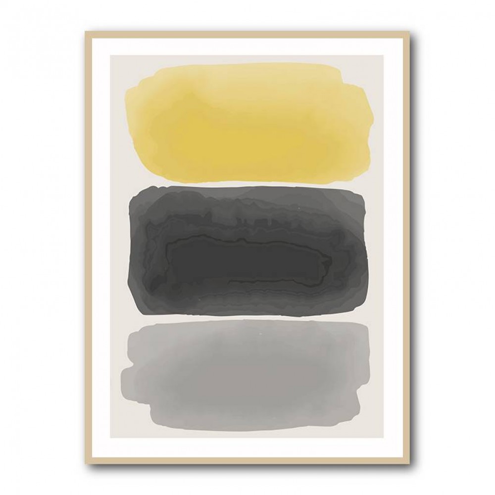 Black And Yellow Watercolor #1 Wall Art