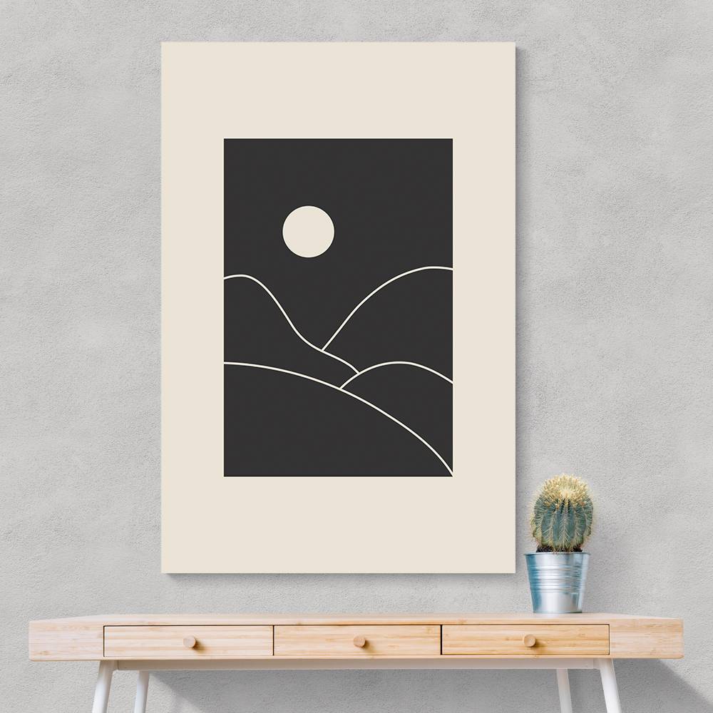 Black Minimal Mountains #3 Wall Art