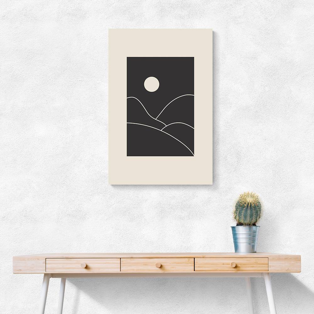 Black Minimal Mountains #3 Wall Art