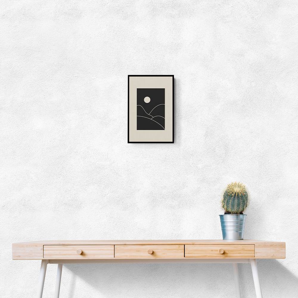 Black Minimal Mountains #3 Wall Art