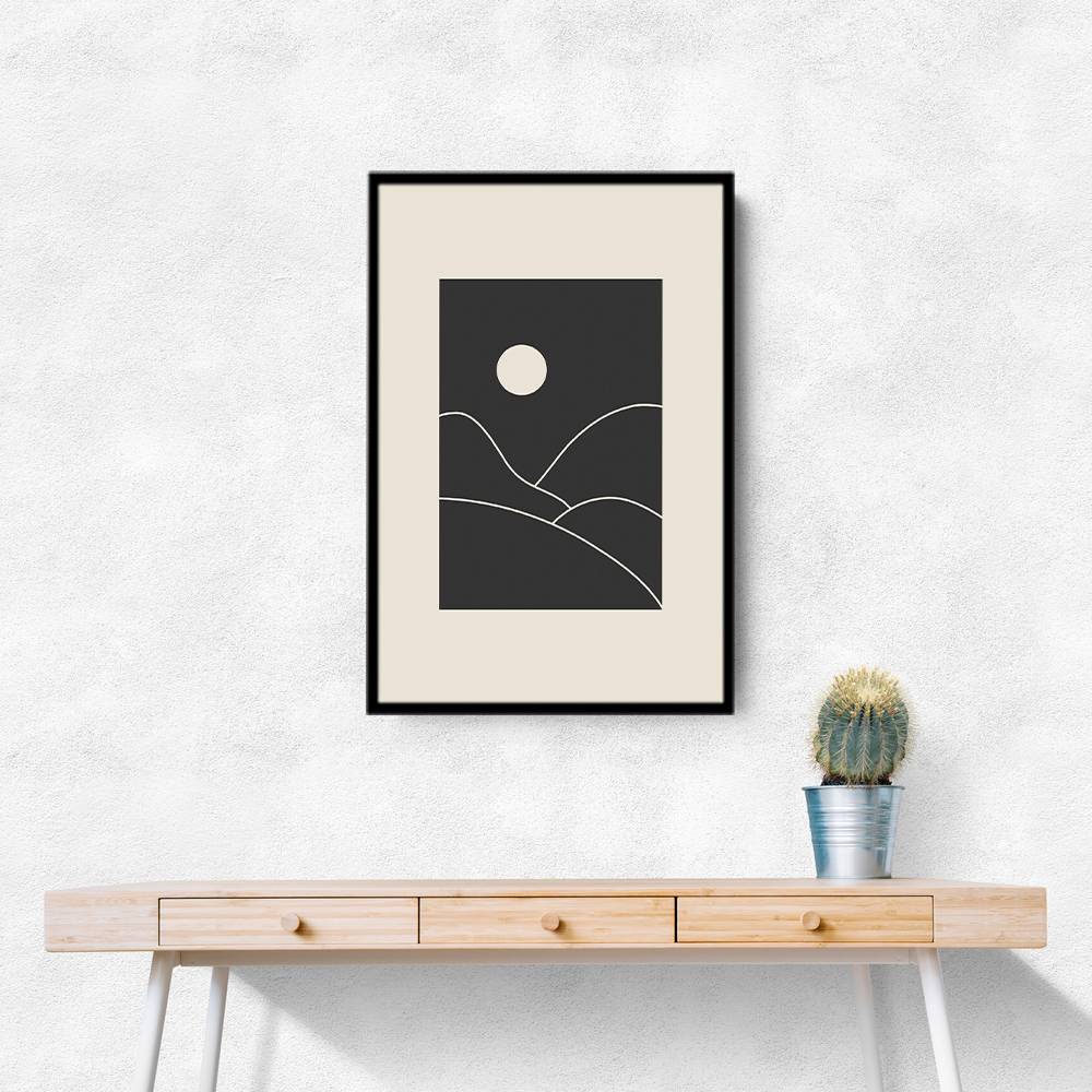 Black Minimal Mountains #3 Wall Art