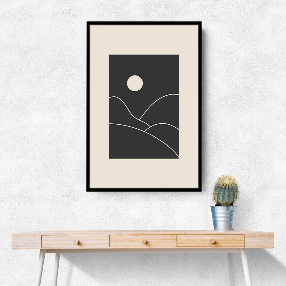 Black Minimal Mountains #3 Wall Art