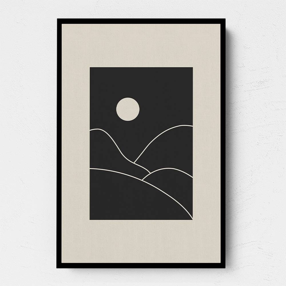 Black Minimal Mountains #3 Wall Art