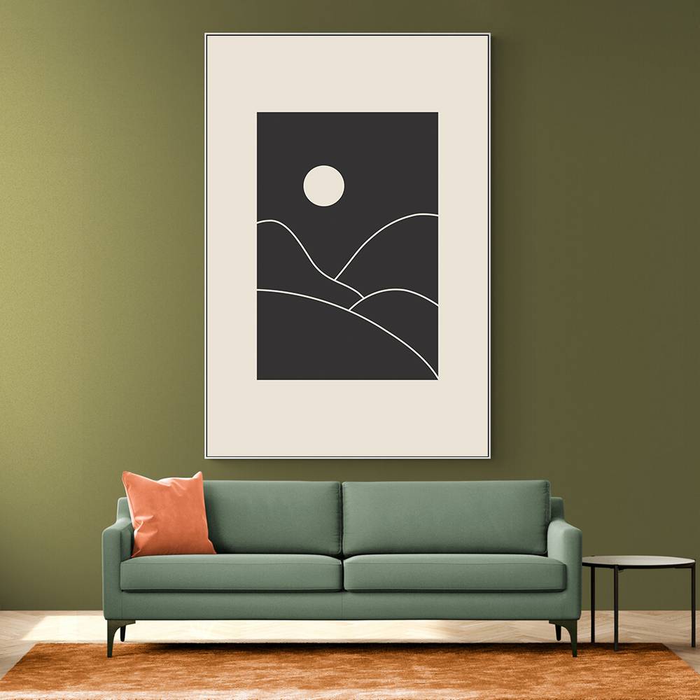 Black Minimal Mountains #3 Wall Art