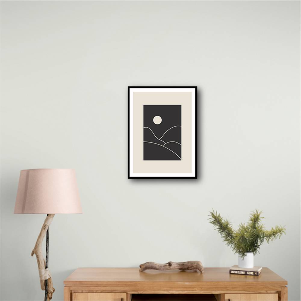 Black Minimal Mountains #3 Wall Art