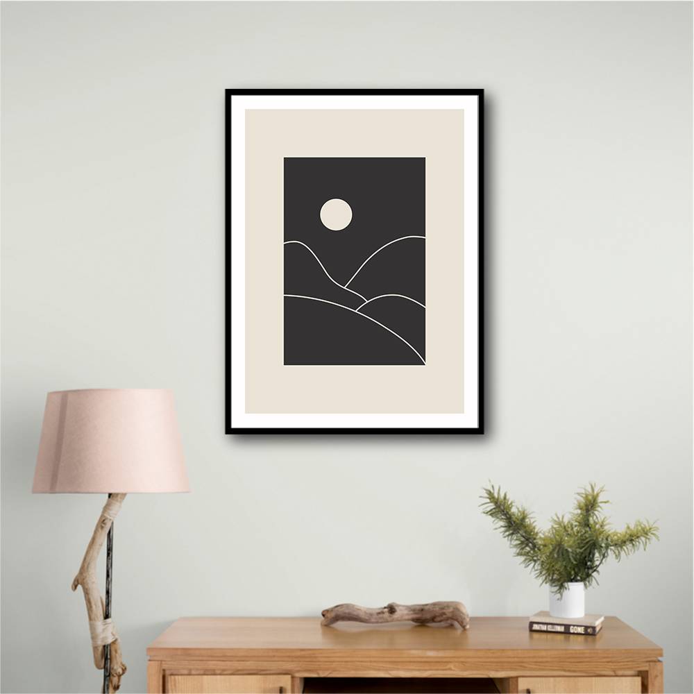 Black Minimal Mountains #3 Wall Art