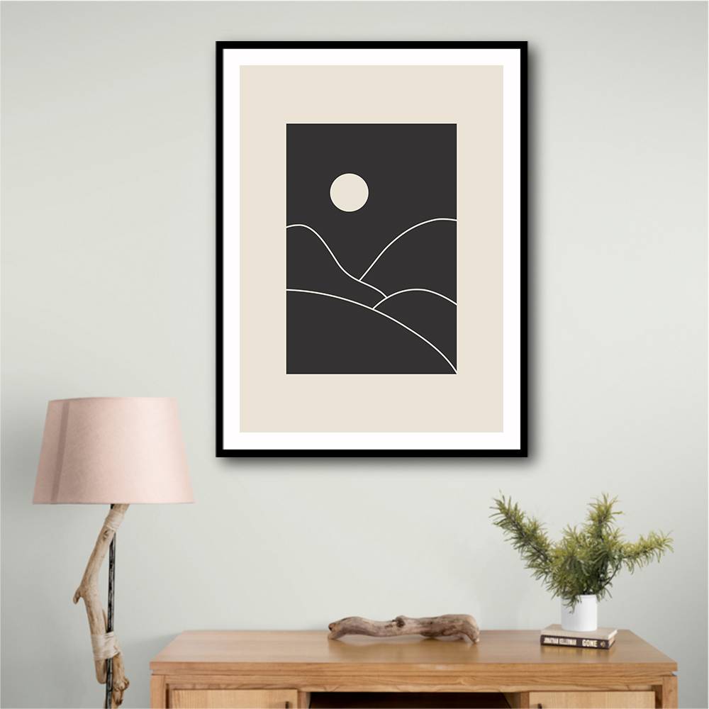 Black Minimal Mountains #3 Wall Art