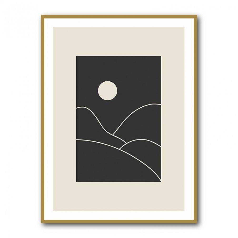 Black Minimal Mountains #3 Wall Art