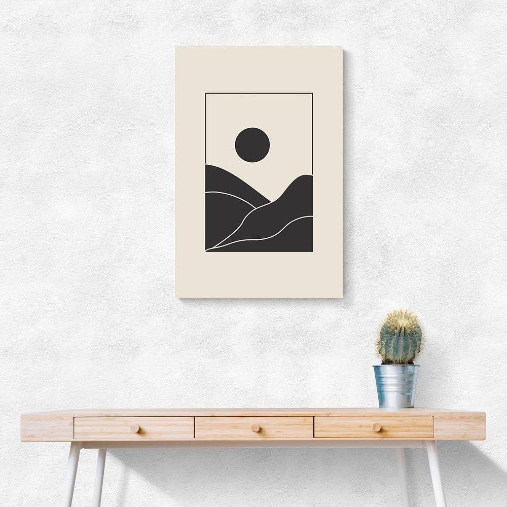 Black Minimal Mountains #4 Wall Art