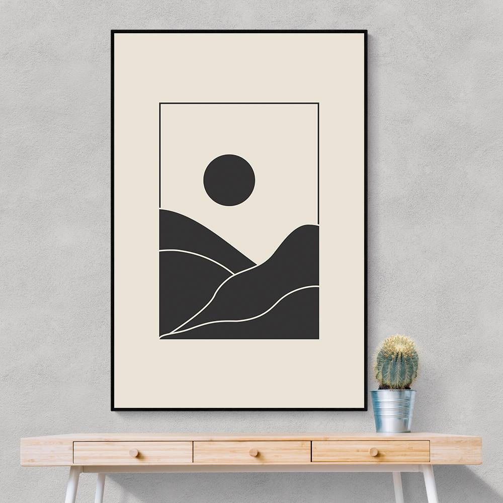 Black Minimal Mountains #4 Wall Art