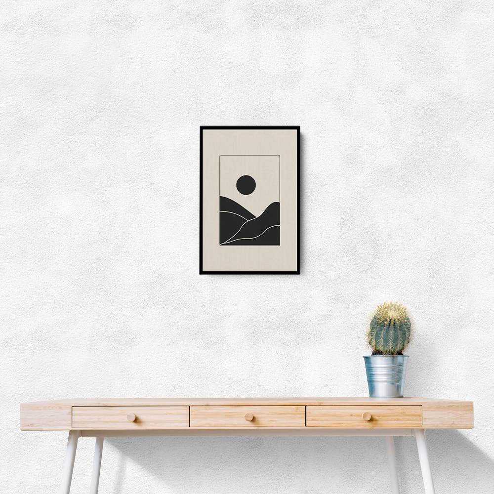 Black Minimal Mountains #4 Wall Art