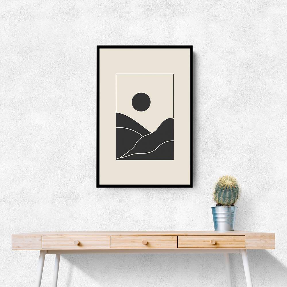 Black Minimal Mountains #4 Wall Art