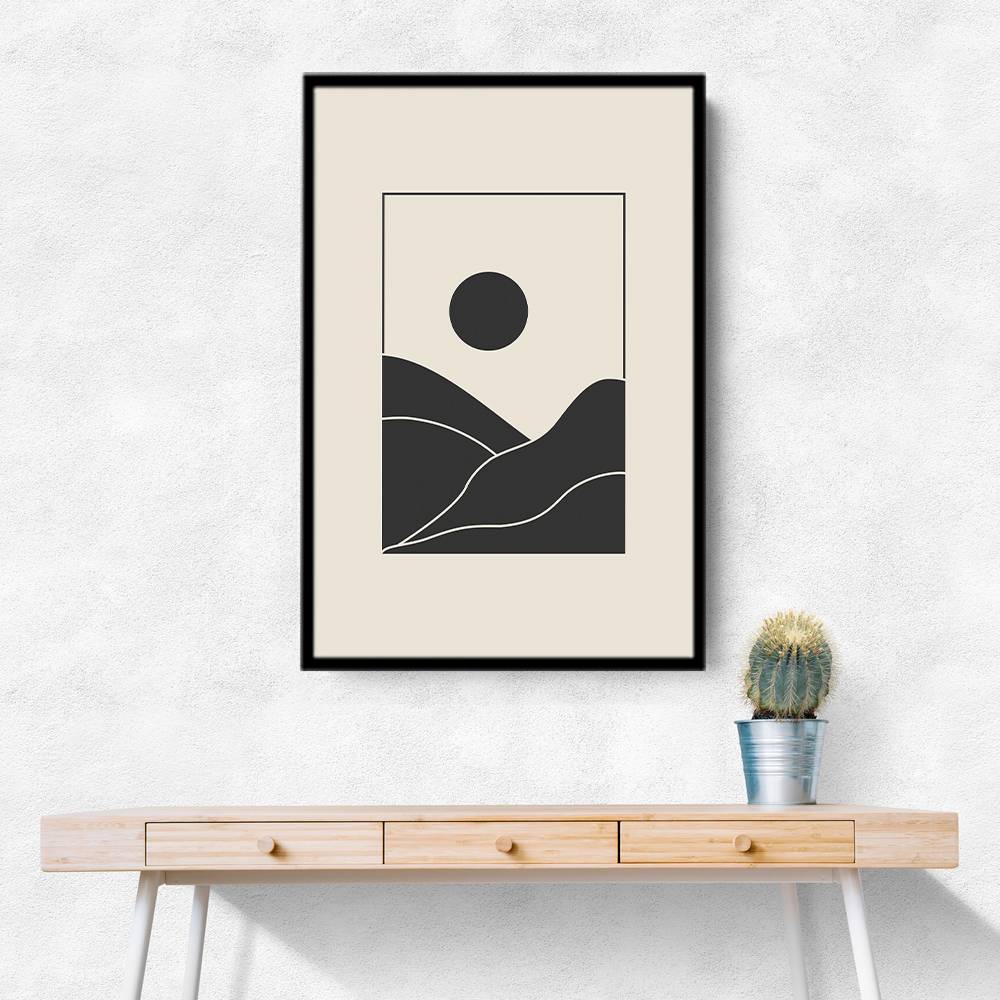 Black Minimal Mountains #4 Wall Art