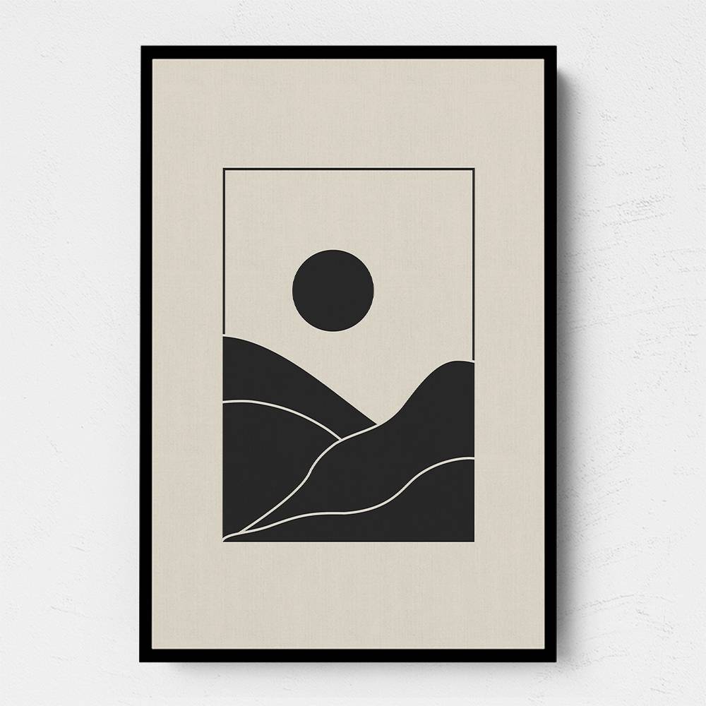 Black Minimal Mountains #4 Wall Art