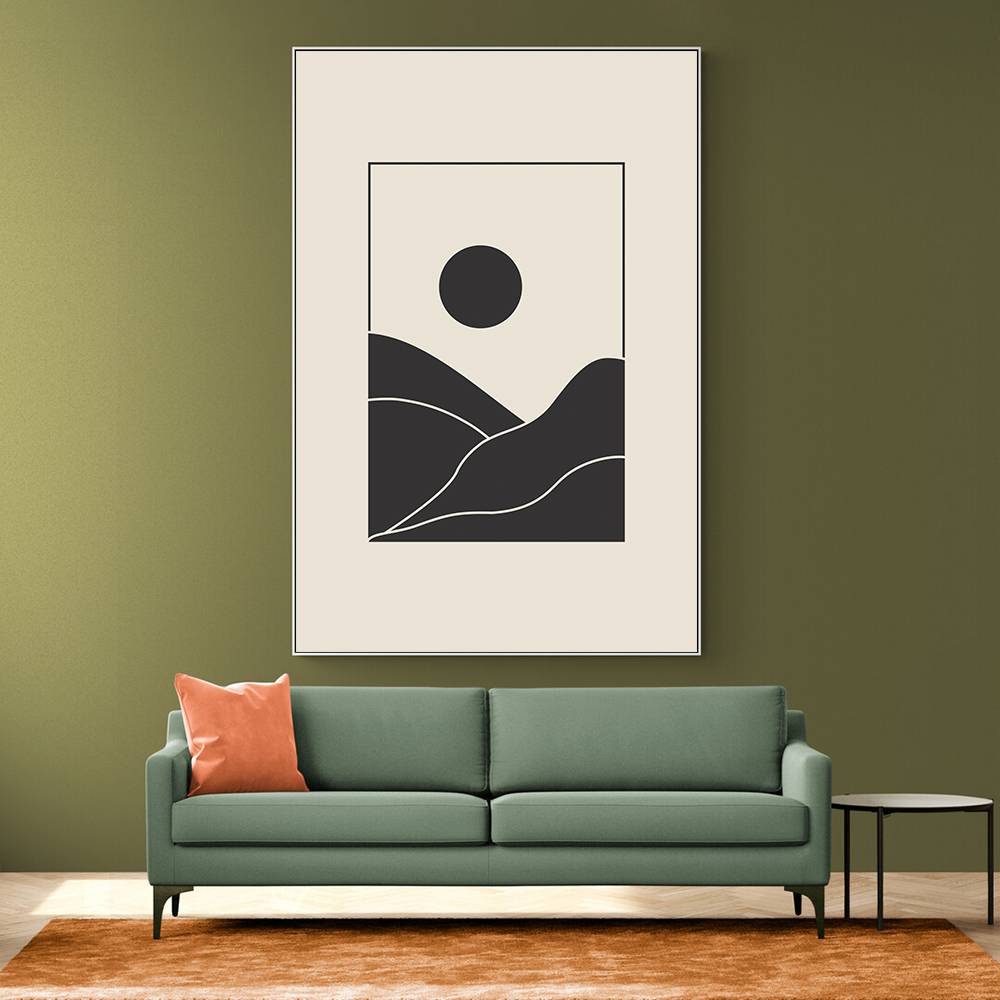 Black Minimal Mountains #4 Wall Art