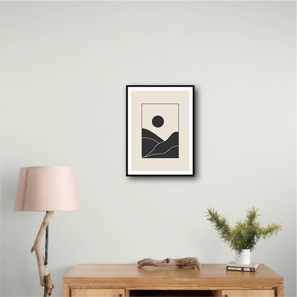 Black Minimal Mountains #4 Wall Art