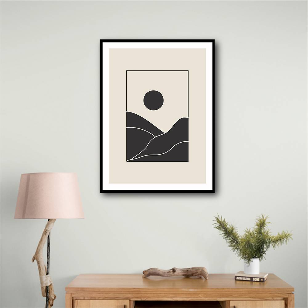 Black Minimal Mountains #4 Wall Art