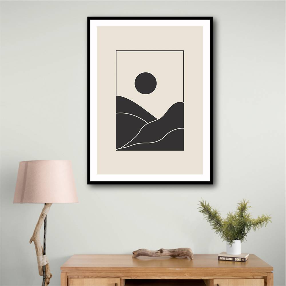 Black Minimal Mountains #4 Wall Art