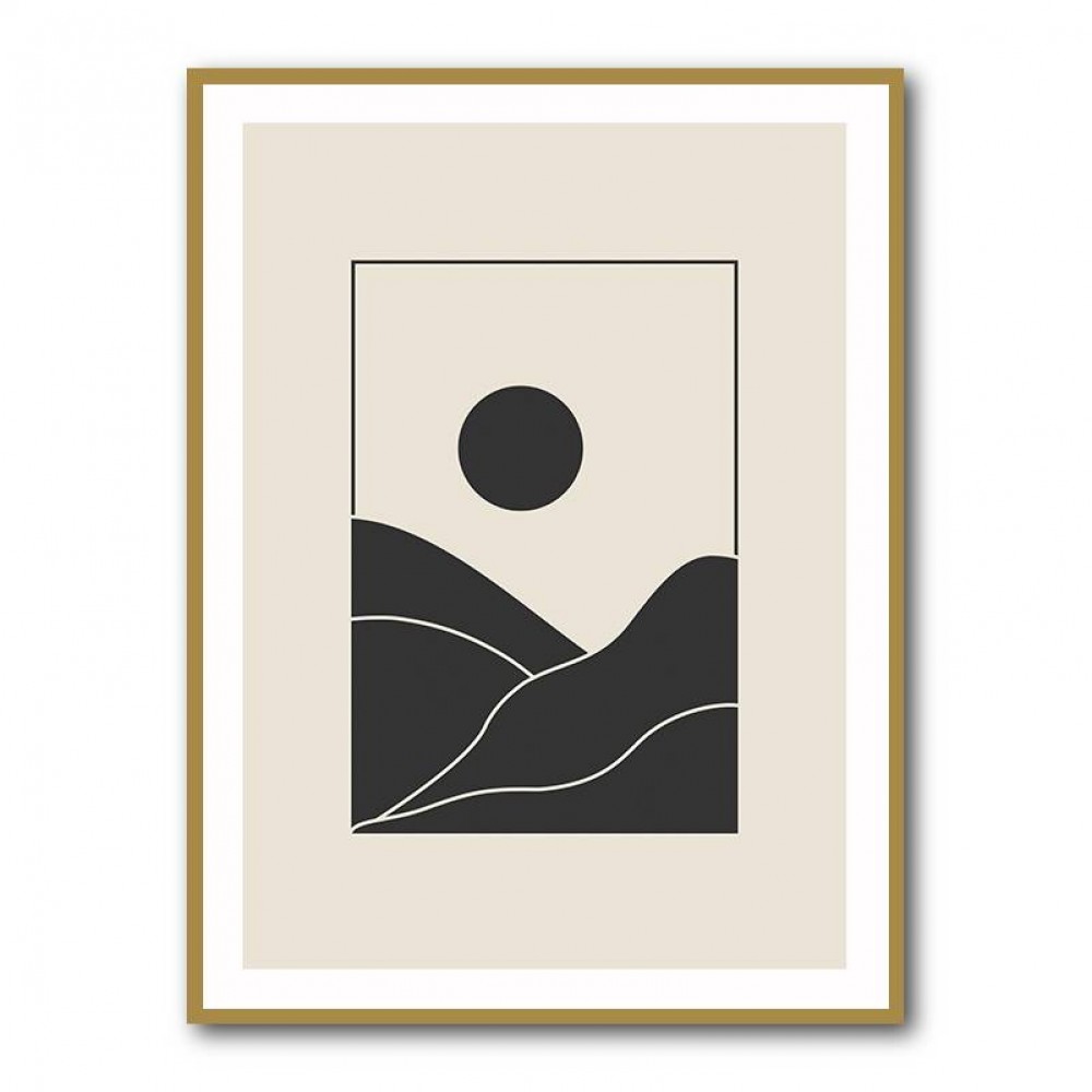 Black Minimal Mountains #4 Wall Art