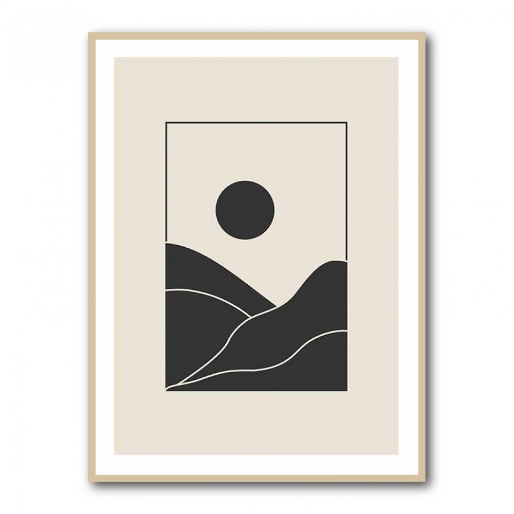 Black Minimal Mountains #4 Wall Art