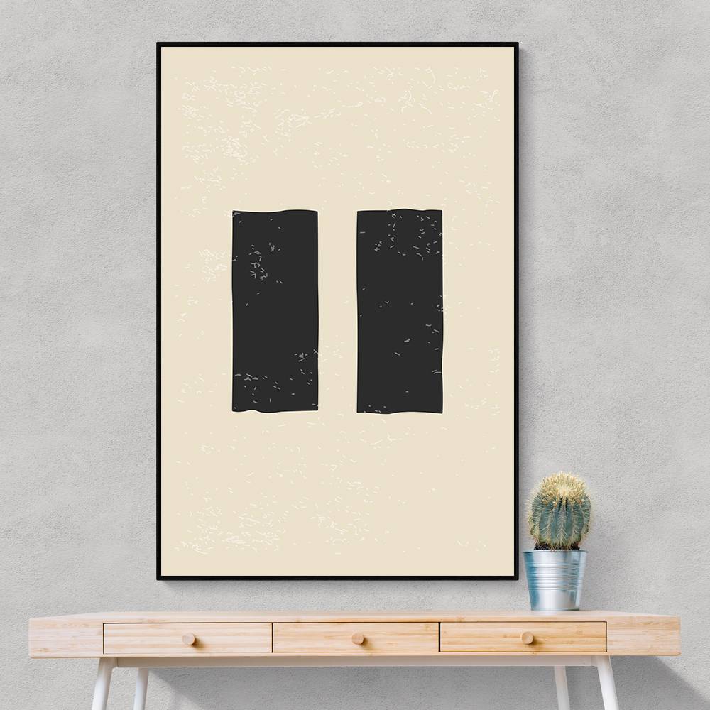 Black Minimal Shapes Series #7 Wall Art