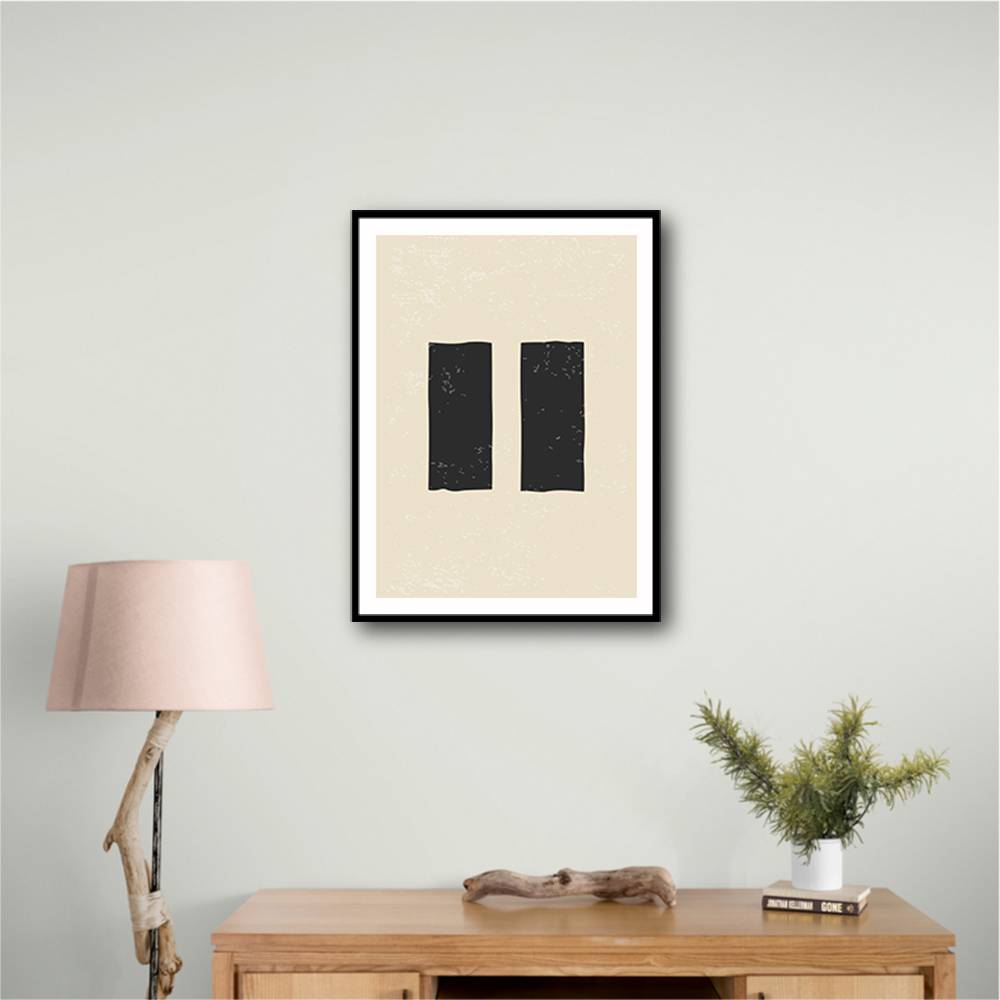 Black Minimal Shapes Series #7 Wall Art