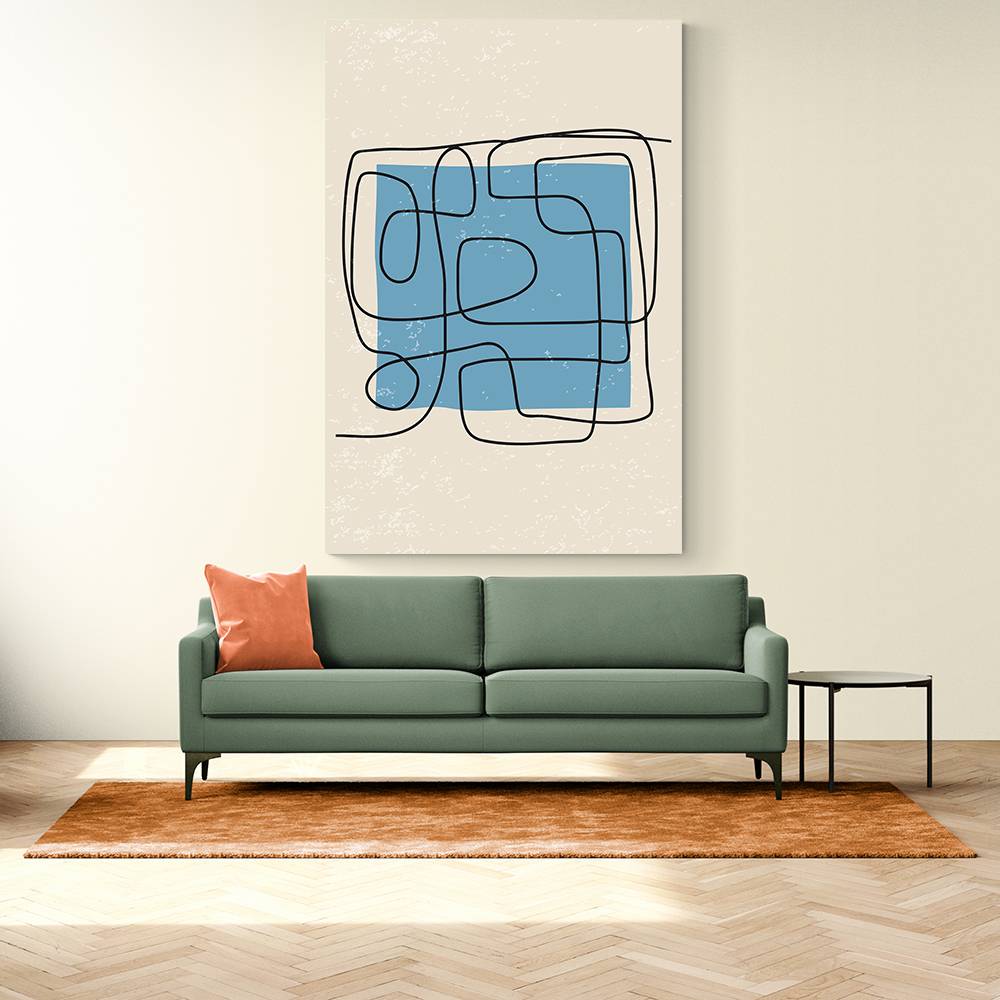 Blue Backed Lines Wall Art