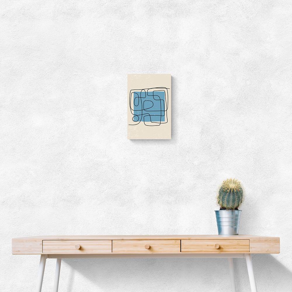 Blue Backed Lines Wall Art