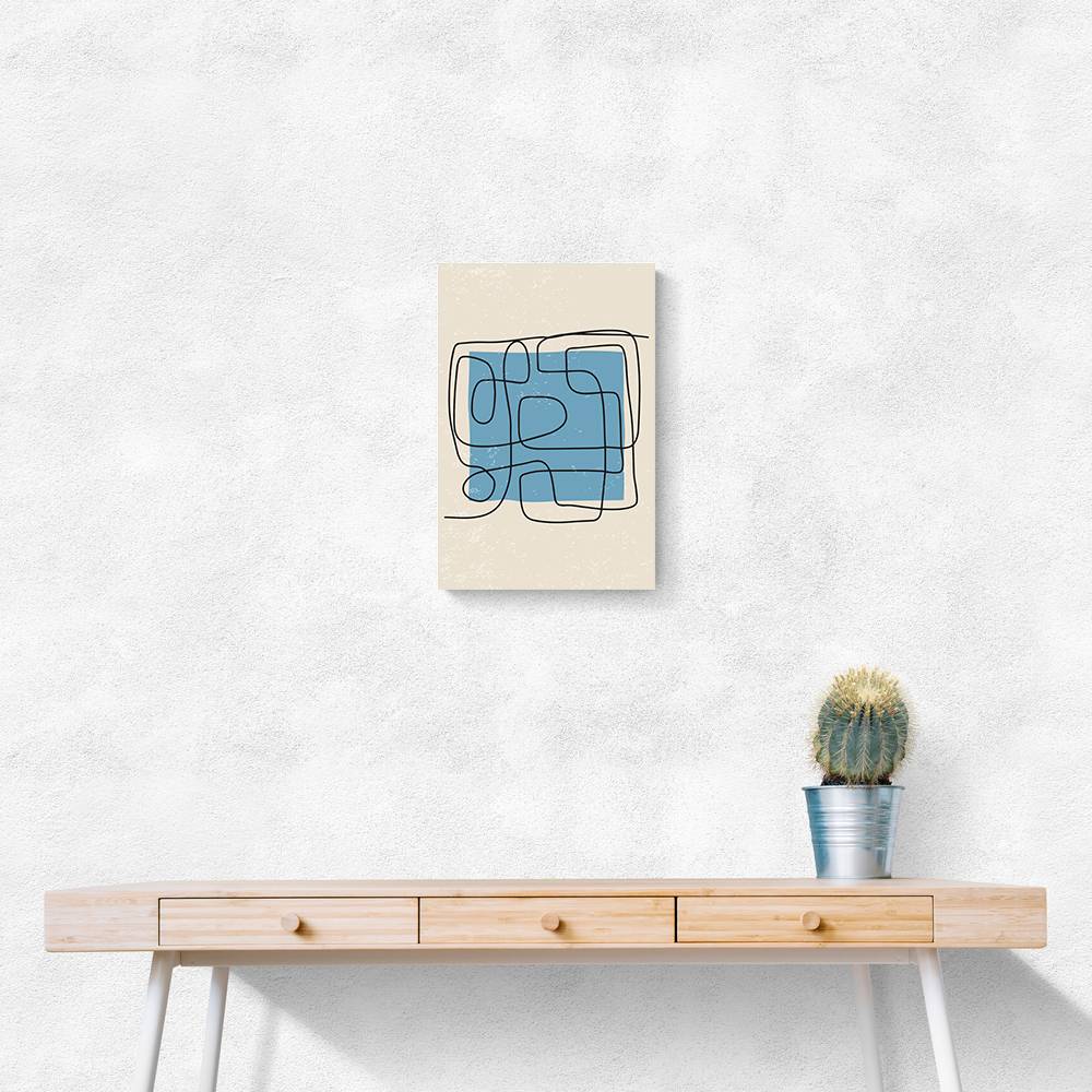 Blue Backed Lines Wall Art