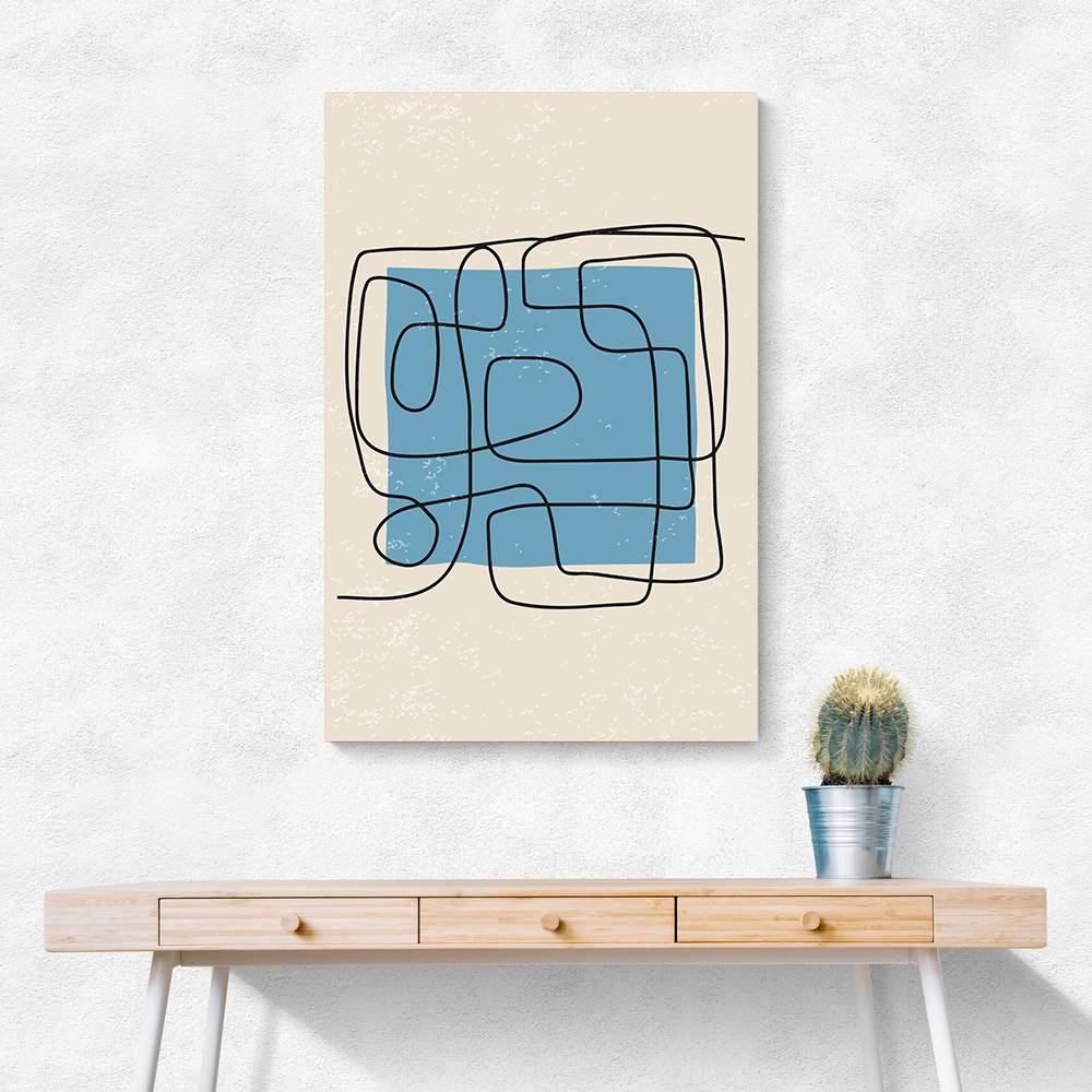 Blue Backed Lines Wall Art