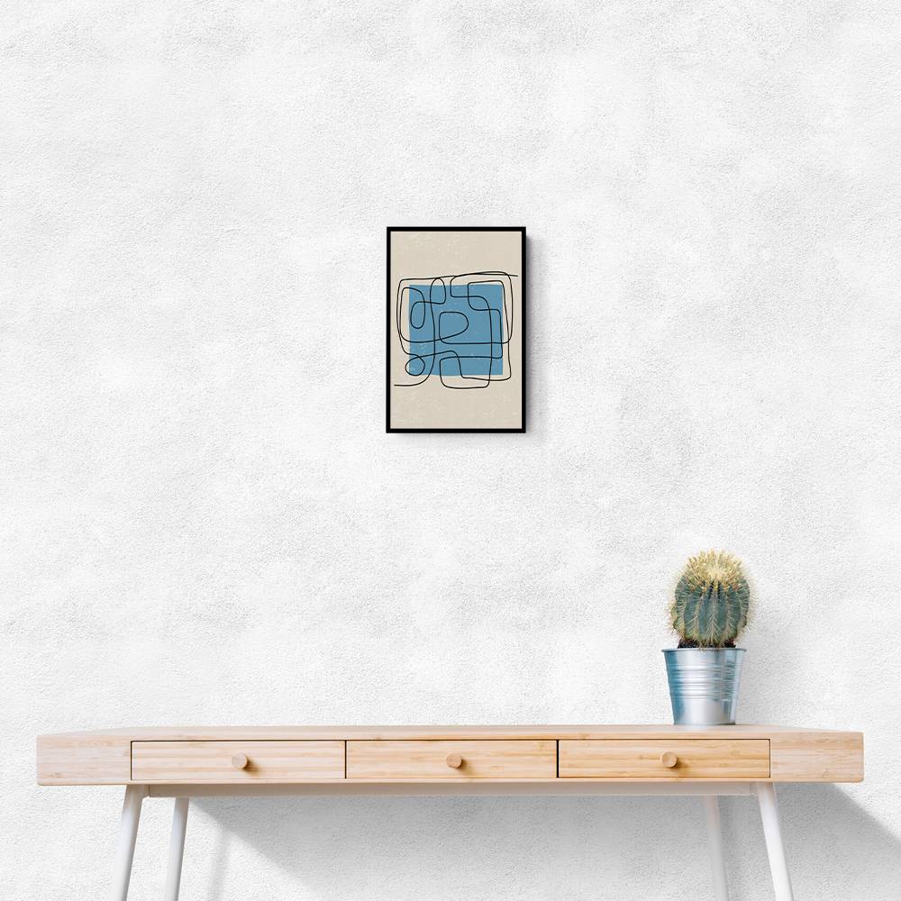 Blue Backed Lines Wall Art