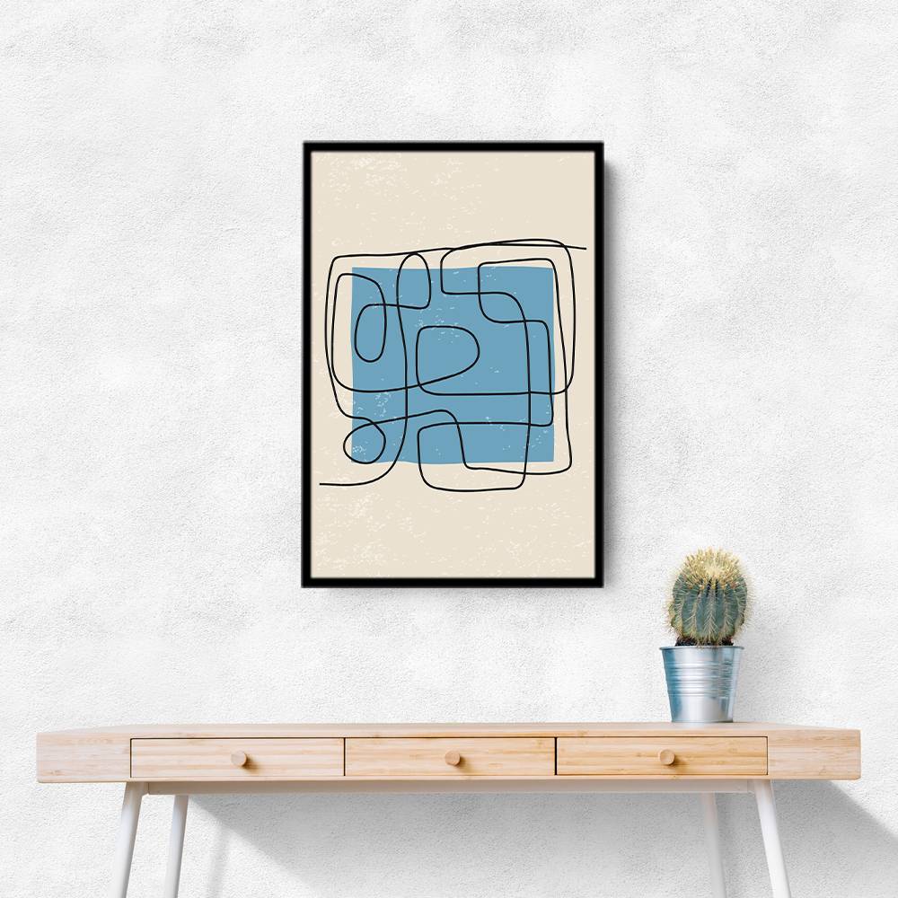 Blue Backed Lines Wall Art