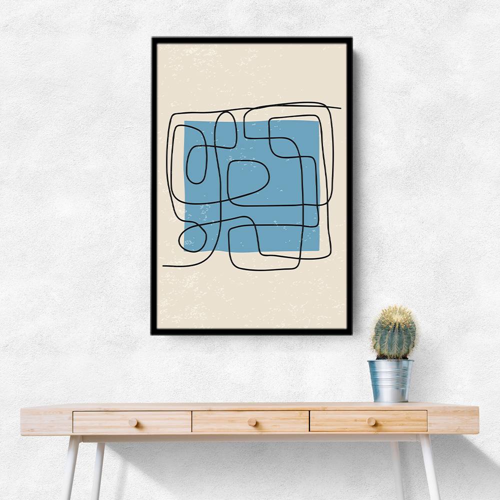 Blue Backed Lines Wall Art