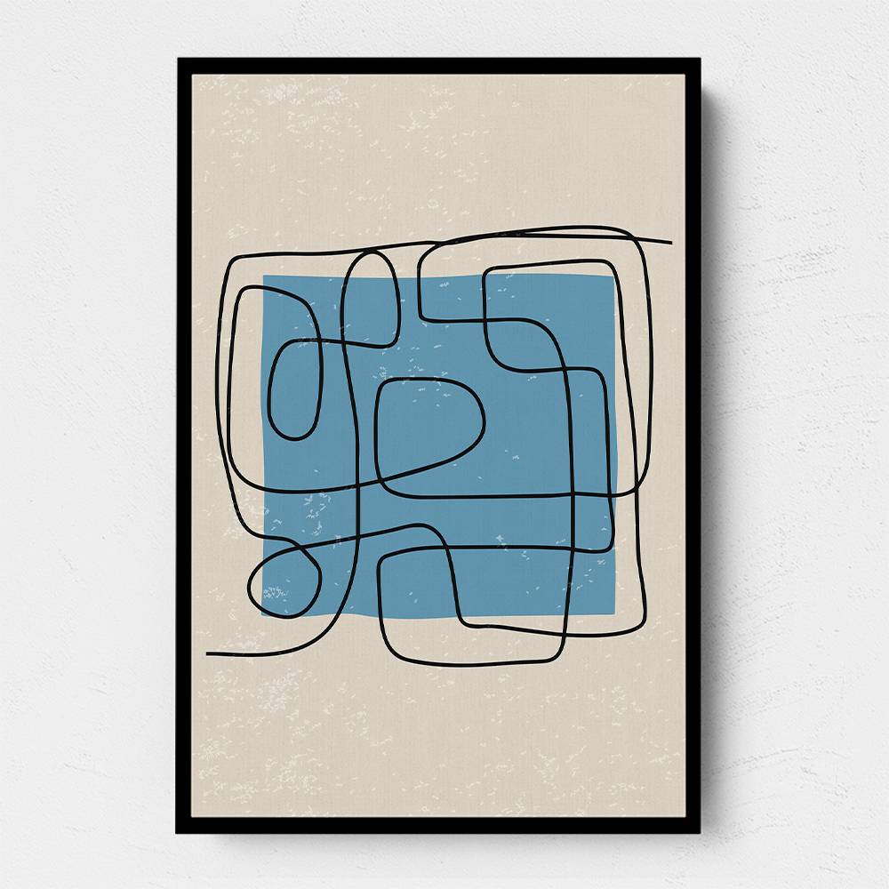 Blue Backed Lines Wall Art