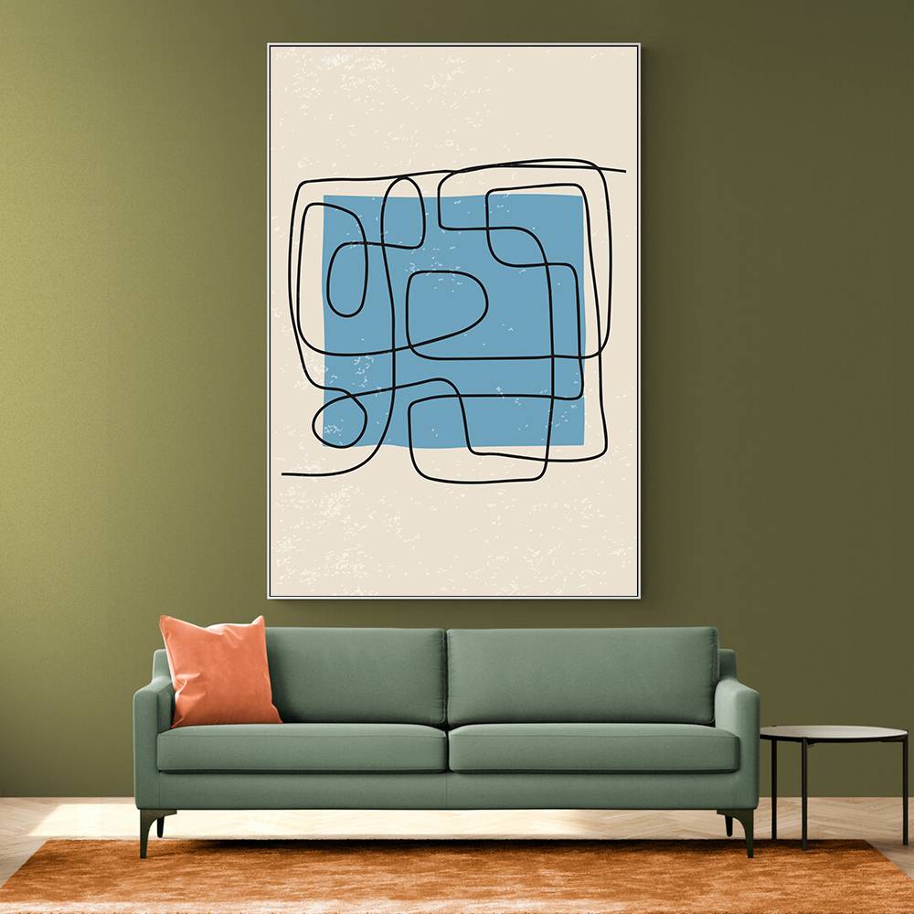 Blue Backed Lines Wall Art